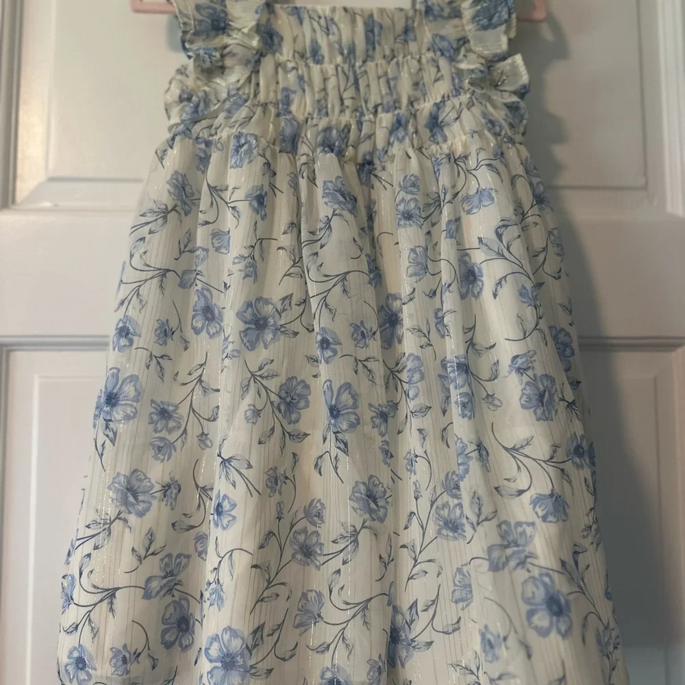 Floral Blue and White Dress - Picture 3 of 12